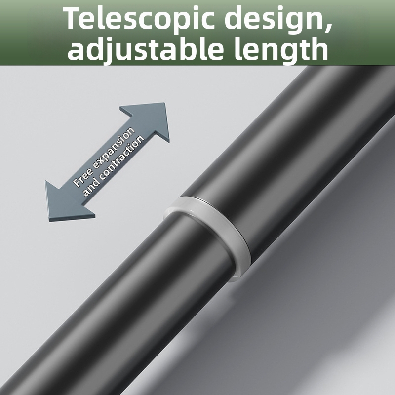 Kingsborough teleskopna šipka za zavjese za tuširanje i suđenje odjeće — nehrđajući čelik + ABS, prilagodljiva, odvojiva, lagan luksuz stil