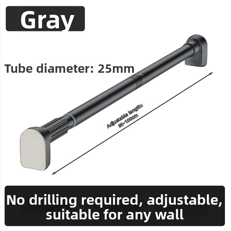 Kingsborough teleskopna šipka za zavjese za tuširanje i suđenje odjeće — nehrđajući čelik + ABS, prilagodljiva, odvojiva, lagan luksuz stil