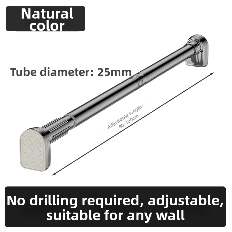 Kingsborough teleskopna šipka za zavjese za tuširanje i suđenje odjeće — nehrđajući čelik + ABS, prilagodljiva, odvojiva, lagan luksuz stil