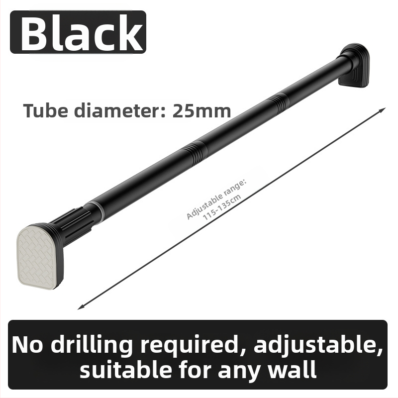 Kingsborough teleskopna šipka za zavjese za tuširanje i suđenje odjeće — nehrđajući čelik + ABS, prilagodljiva, odvojiva, lagan luksuz stil