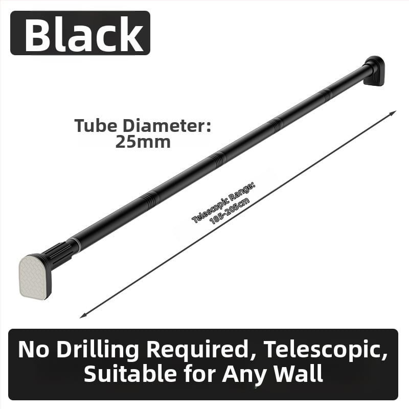 Kingsborough teleskopna šipka za zavjese za tuširanje i suđenje odjeće — nehrđajući čelik + ABS, prilagodljiva, odvojiva, lagan luksuz stil