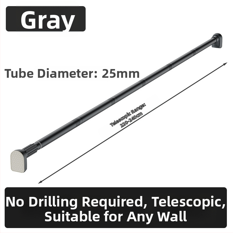 Kingsborough teleskopna šipka za zavjese za tuširanje i suđenje odjeće — nehrđajući čelik + ABS, prilagodljiva, odvojiva, lagan luksuz stil