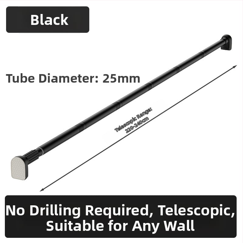 Kingsborough teleskopna šipka za zavjese za tuširanje i suđenje odjeće — nehrđajući čelik + ABS, prilagodljiva, odvojiva, lagan luksuz stil