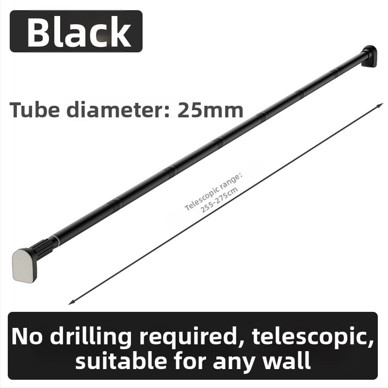 Kingsborough teleskopna šipka za zavjese za tuširanje i suđenje odjeće — nehrđajući čelik + ABS, prilagodljiva, odvojiva, lagan luksuz stil