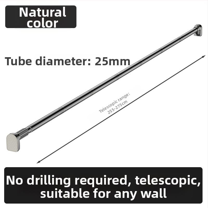 Kingsborough teleskopna šipka za zavjese za tuširanje i suđenje odjeće — nehrđajući čelik + ABS, prilagodljiva, odvojiva, lagan luksuz stil