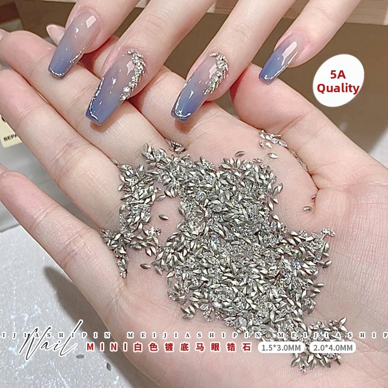 Nakit za nokte od cirkonija: Marquise oblik, obrazac kapljice vode, mini višebojni cirkoni