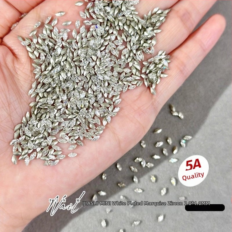 Nakit za nokte od cirkonija: Marquise oblik, obrazac kapljice vode, mini višebojni cirkoni