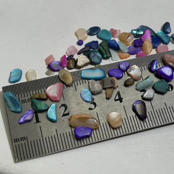 Komadi za nokte od školjaka – prirodna abalonska školjka, biserni materijal, serija Shell, uzorak 18969844106, Snow Glow