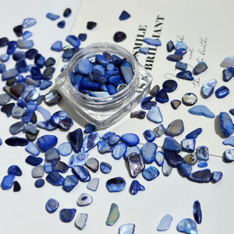 Komadi za nokte od školjaka – prirodna abalonska školjka, biserni materijal, serija Shell, uzorak 18969844106, Snow Glow