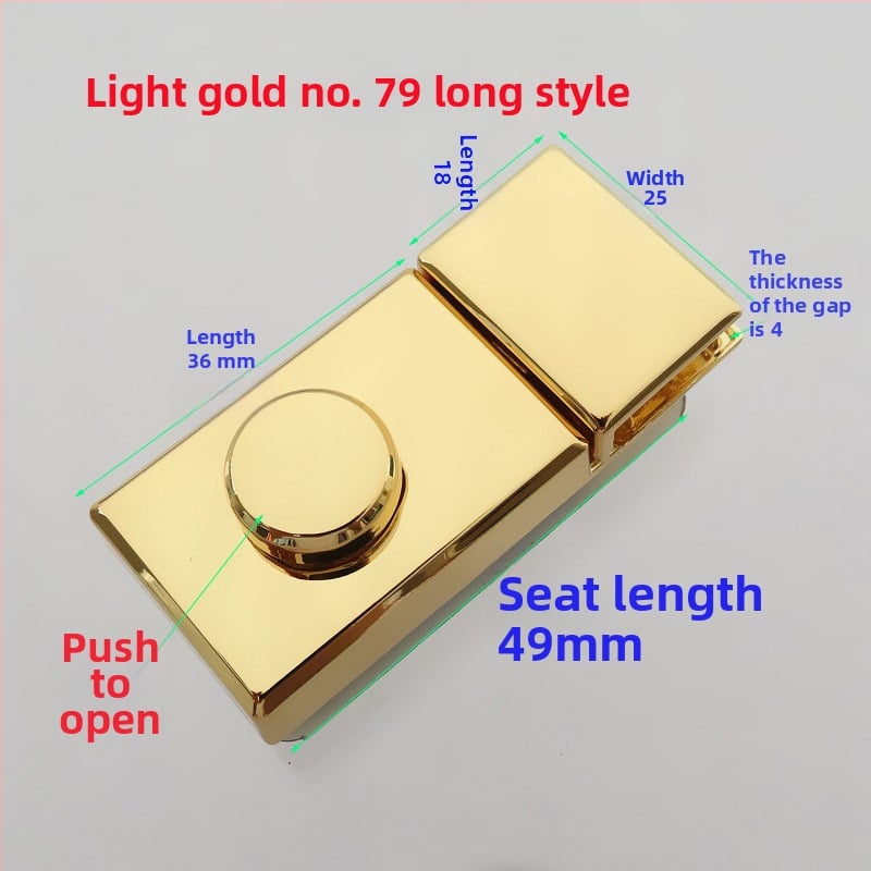 Μεταλλικό κλείσιμο τύπου κουτί για τσάντες – ορθογώνιο σώμα, μοτίβο ημι-κύκλου, κλείσιμο με ένα και δύο κουμπιά και κρυστάλλινες διακοσμήσεις; αξεσουάρ αποσκευών ανθεκτικό στη φθορά, άνοιξη 2024.