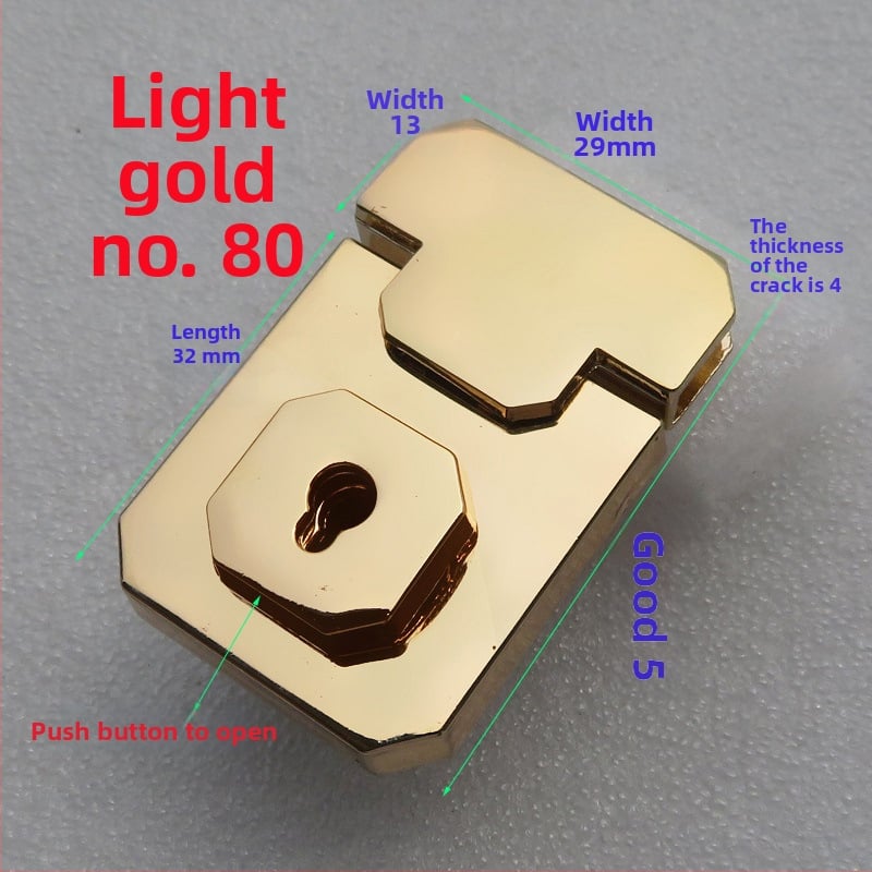 Μεταλλικό κλείσιμο τύπου κουτί για τσάντες – ορθογώνιο σώμα, μοτίβο ημι-κύκλου, κλείσιμο με ένα και δύο κουμπιά και κρυστάλλινες διακοσμήσεις; αξεσουάρ αποσκευών ανθεκτικό στη φθορά, άνοιξη 2024.