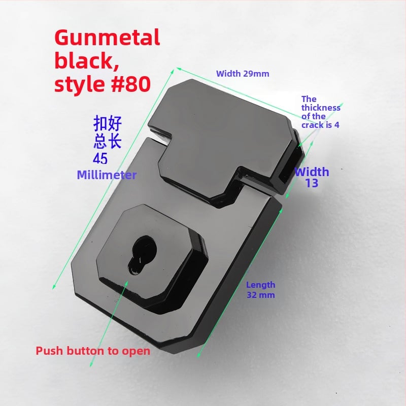 Μεταλλικό κλείσιμο τύπου κουτί για τσάντες – ορθογώνιο σώμα, μοτίβο ημι-κύκλου, κλείσιμο με ένα και δύο κουμπιά και κρυστάλλινες διακοσμήσεις; αξεσουάρ αποσκευών ανθεκτικό στη φθορά, άνοιξη 2024.