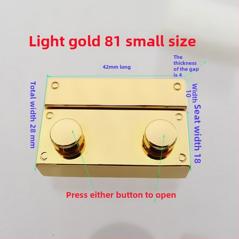 Μεταλλικό κλείσιμο τύπου κουτί για τσάντες – ορθογώνιο σώμα, μοτίβο ημι-κύκλου, κλείσιμο με ένα και δύο κουμπιά και κρυστάλλινες διακοσμήσεις; αξεσουάρ αποσκευών ανθεκτικό στη φθορά, άνοιξη 2024.