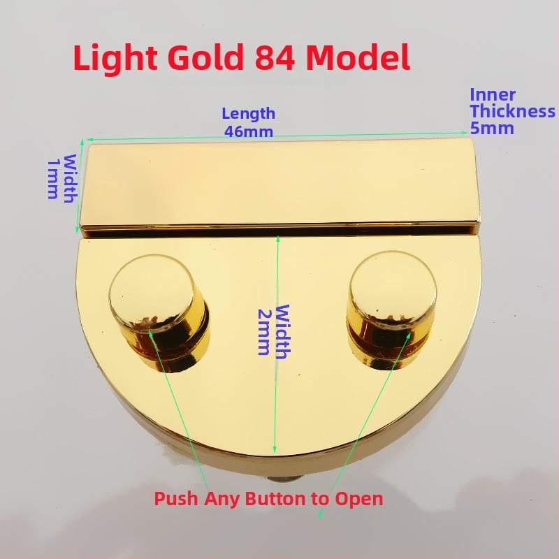 Μεταλλικό κλείσιμο τύπου κουτί για τσάντες – ορθογώνιο σώμα, μοτίβο ημι-κύκλου, κλείσιμο με ένα και δύο κουμπιά και κρυστάλλινες διακοσμήσεις; αξεσουάρ αποσκευών ανθεκτικό στη φθορά, άνοιξη 2024.