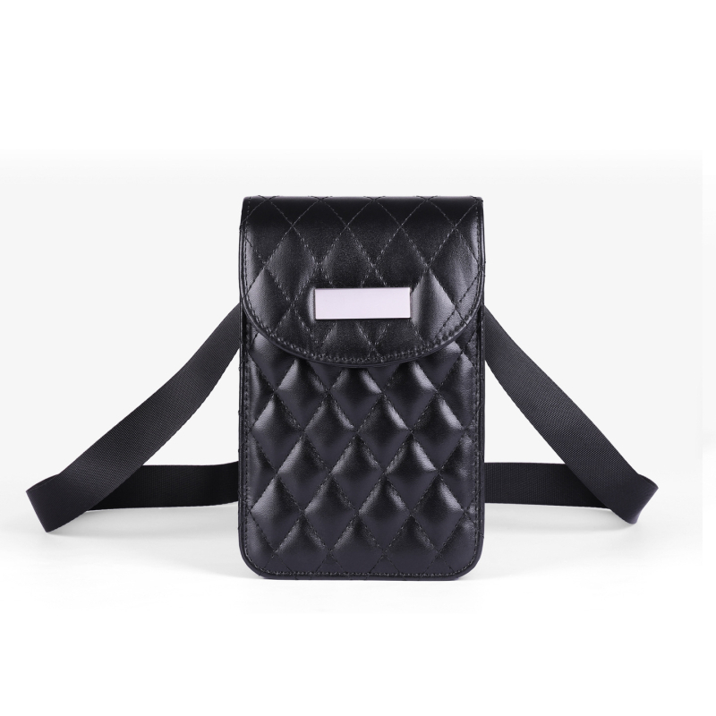 Krosbody torba za rame s lancem, kvilti uzorak, PU materijal, zatvaranje na zip, laminirani unutarnji džep