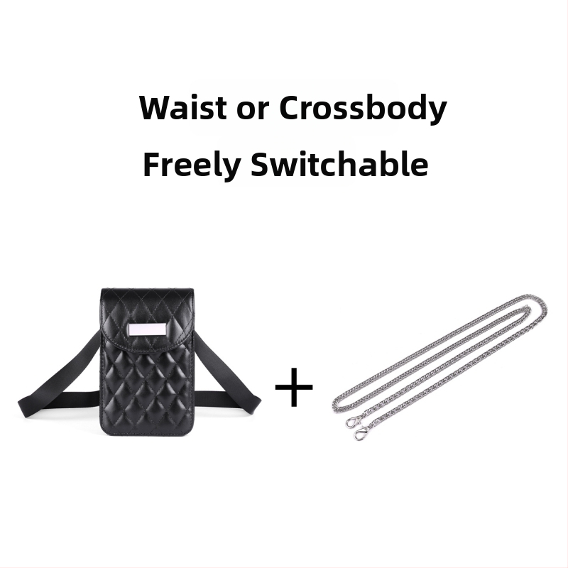 Krosbody torba za rame s lancem, kvilti uzorak, PU materijal, zatvaranje na zip, laminirani unutarnji džep