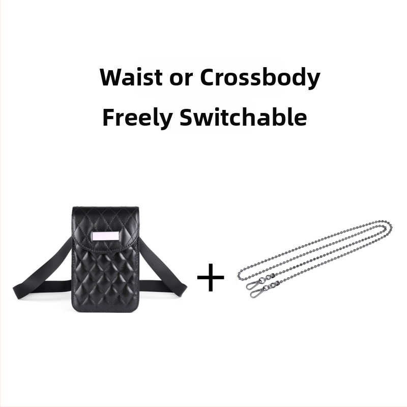 Krosbody torba za rame s lancem, kvilti uzorak, PU materijal, zatvaranje na zip, laminirani unutarnji džep