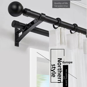 Držač zavjese šipke s debelim dizajnom za Nordic-Roman šipku | Materijal: cinkova legura | Moderni minimalistički stil | Kompatibilan s jednostrukom ili dvostrukom šipkom | Bočni gornji montažni nosač