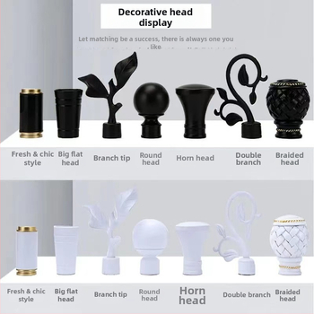 Držač zavjese šipke s debelim dizajnom za Nordic-Roman šipku | Materijal: cinkova legura | Moderni minimalistički stil | Kompatibilan s jednostrukom ili dvostrukom šipkom | Bočni gornji montažni nosač