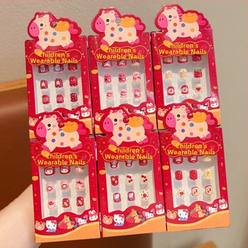 Naljepnice za nokte za djecu – Godina konja 2026, Slatki crtani uzorak za djevojčice, Kod ET-XN479-YXY-RX14-XP