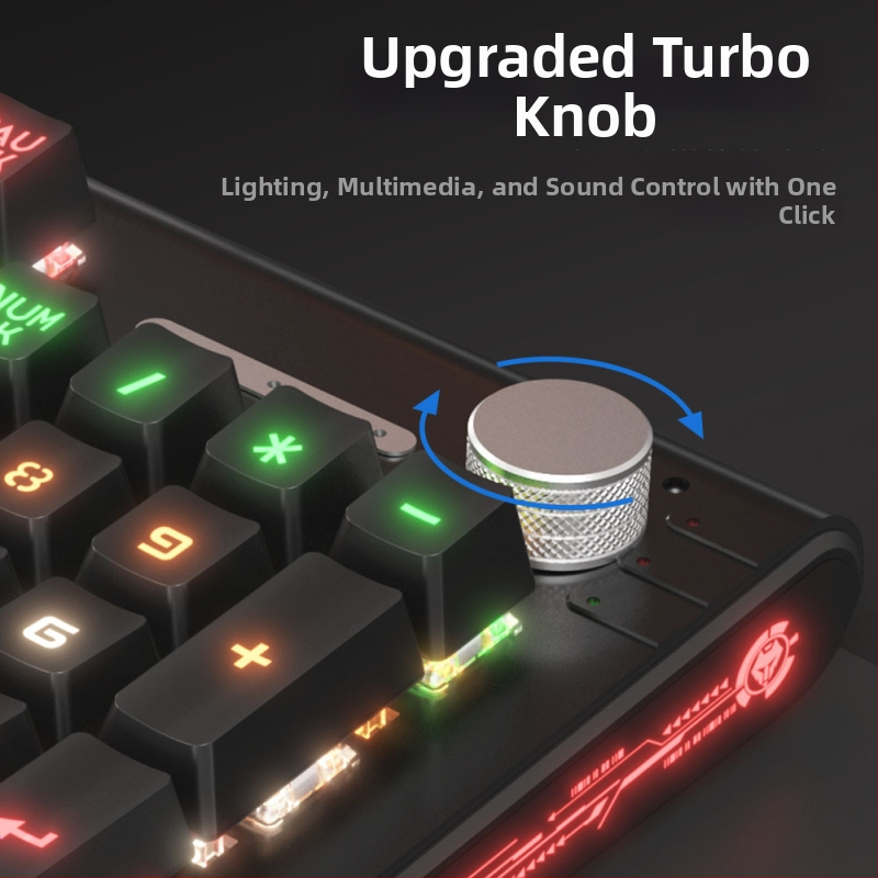 Tastatură mecanică K1000, 104 taste, conectare prin cablu, iluminare RGB, corp metalic, cablu de 1,5 m.