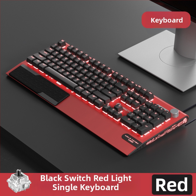 Tastatură mecanică K1000, 104 taste, conectare prin cablu, iluminare RGB, corp metalic, cablu de 1,5 m.