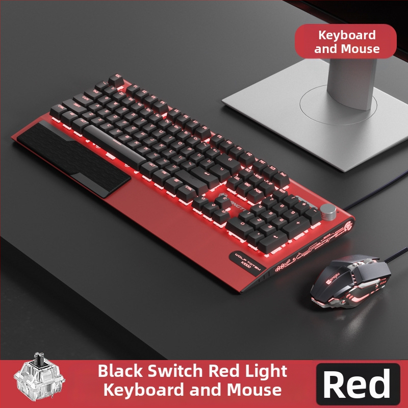 Tastatură mecanică K1000, 104 taste, conectare prin cablu, iluminare RGB, corp metalic, cablu de 1,5 m.