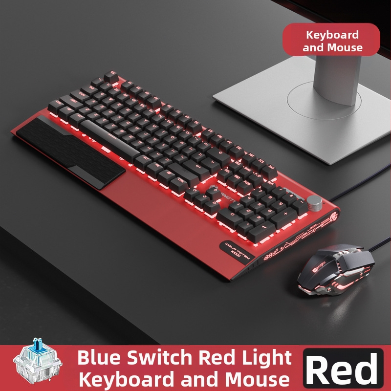 Tastatură mecanică K1000, 104 taste, conectare prin cablu, iluminare RGB, corp metalic, cablu de 1,5 m.