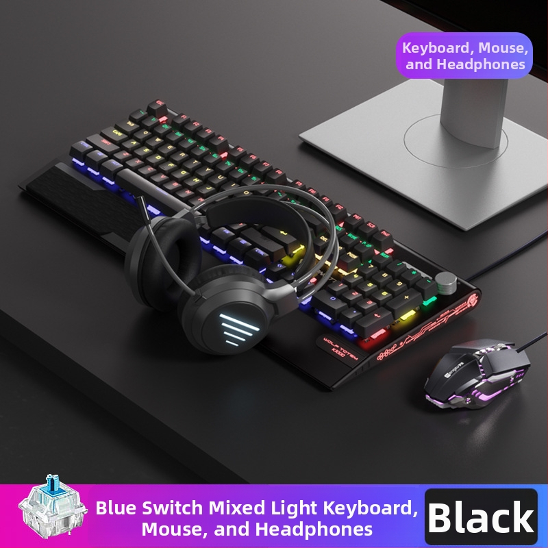 Tastatură mecanică K1000, 104 taste, conectare prin cablu, iluminare RGB, corp metalic, cablu de 1,5 m.