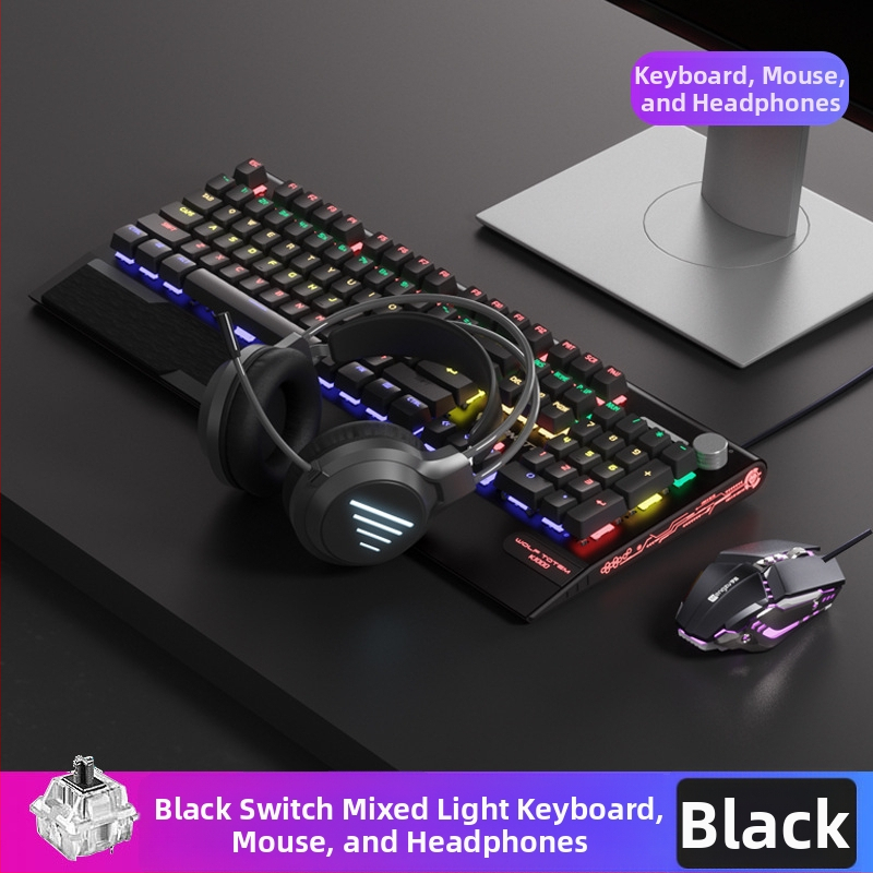 Tastatură mecanică K1000, 104 taste, conectare prin cablu, iluminare RGB, corp metalic, cablu de 1,5 m.