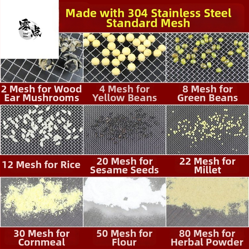 Sitko na múku z nerezovej ocele 304 s jemnou sieťou, vhodné pre múku, ryžu, sezam a sójové mlieko