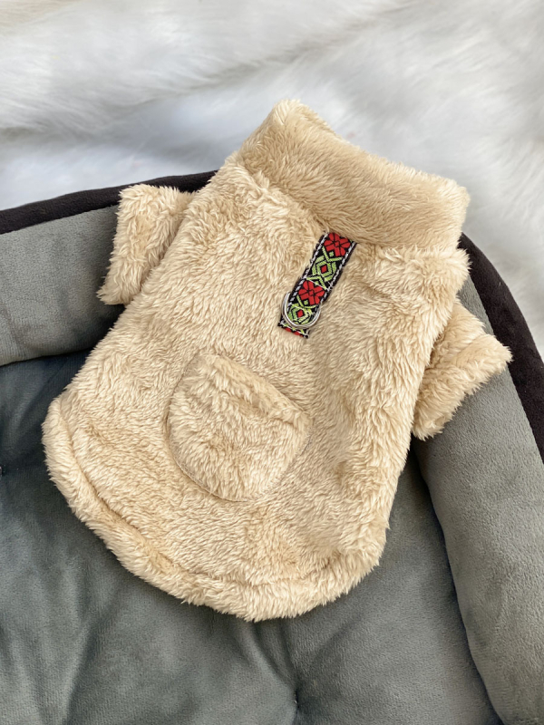 Poliesterska odjeća za kućne ljubimce za jesen/zimu, pliš, topla, casual stil, Beggar cat