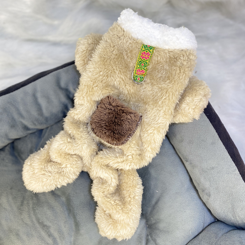 Poliesterska odjeća za kućne ljubimce za jesen/zimu, pliš, topla, casual stil, Beggar cat