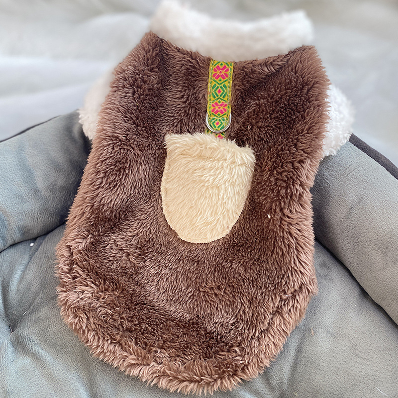 Poliesterska odjeća za kućne ljubimce za jesen/zimu, pliš, topla, casual stil, Beggar cat