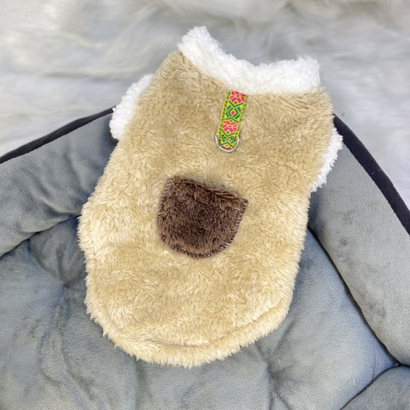 Poliesterska odjeća za kućne ljubimce za jesen/zimu, pliš, topla, casual stil, Beggar cat