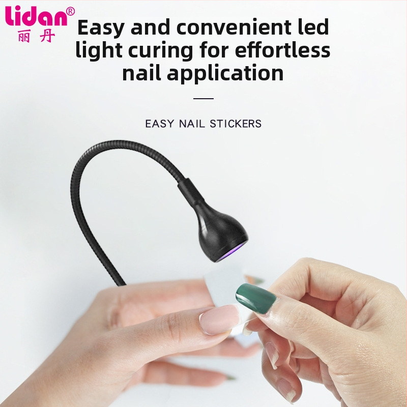 Stolná lampa na manikúru s nastaviteľným uhlom, 3W vysokovýkonná UV lampa na sušenie gélu na nechty, s klipom