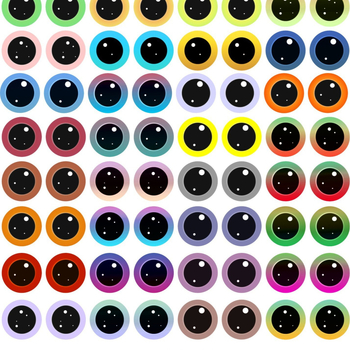 Okrugli stakleni oči za DIY nakit - materijal: staklo; postupak obrade: tiskanje; brend: Yu Ming; stil: crtani