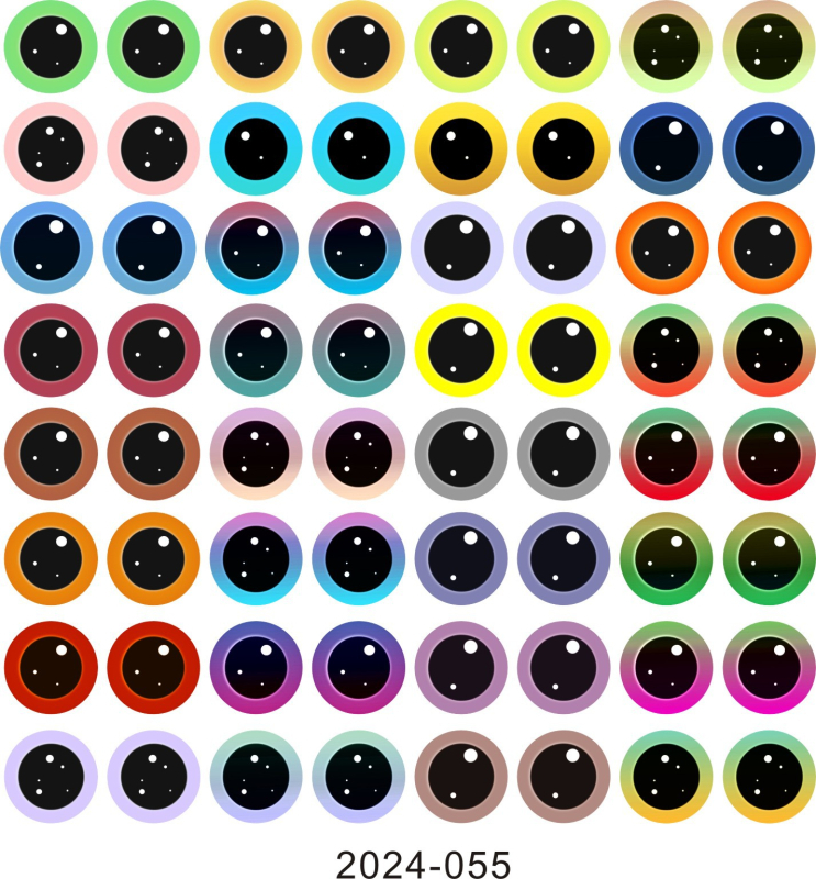 Okrugli stakleni oči za DIY nakit - materijal: staklo; postupak obrade: tiskanje; brend: Yu Ming; stil: crtani