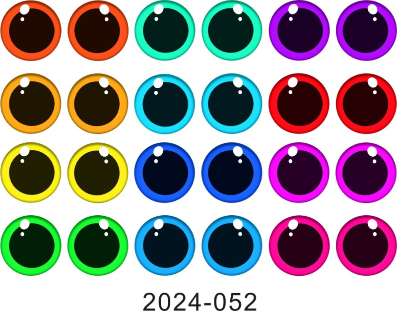 Okrugli stakleni oči za DIY nakit - materijal: staklo; postupak obrade: tiskanje; brend: Yu Ming; stil: crtani