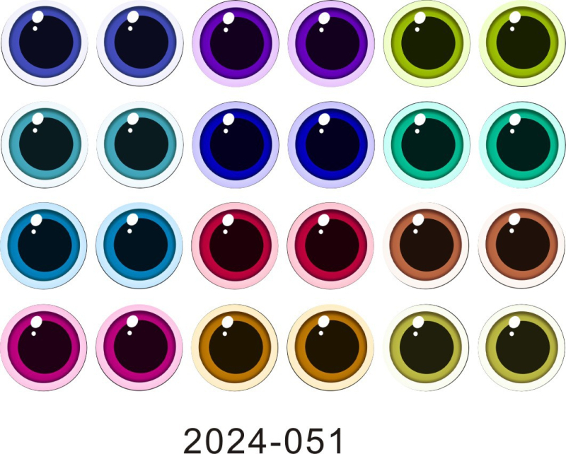 Okrugli stakleni oči za DIY nakit - materijal: staklo; postupak obrade: tiskanje; brend: Yu Ming; stil: crtani