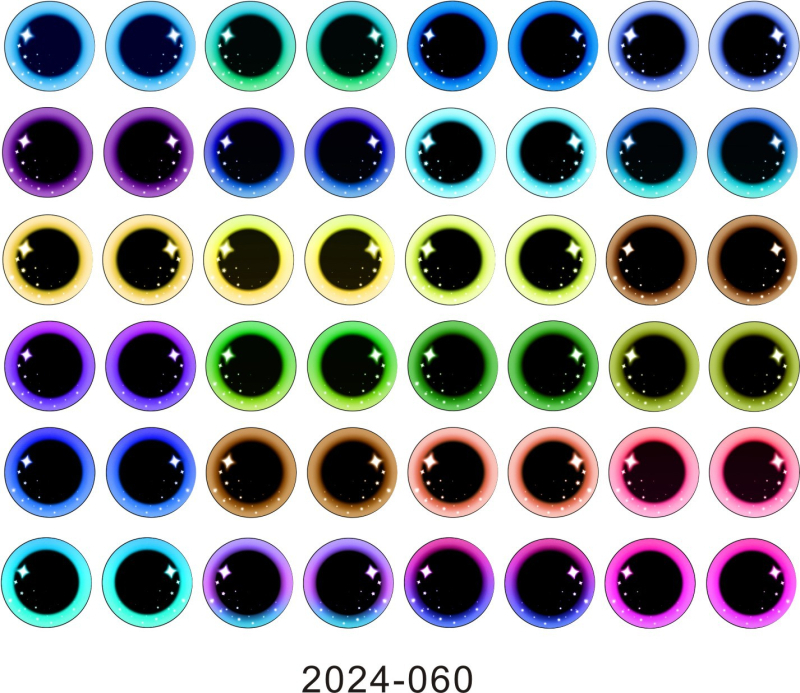 Okrugli stakleni oči za DIY nakit - materijal: staklo; postupak obrade: tiskanje; brend: Yu Ming; stil: crtani