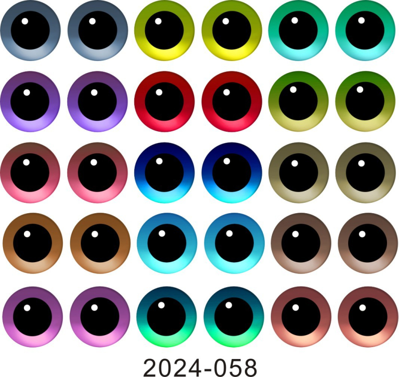 Okrugli stakleni oči za DIY nakit - materijal: staklo; postupak obrade: tiskanje; brend: Yu Ming; stil: crtani