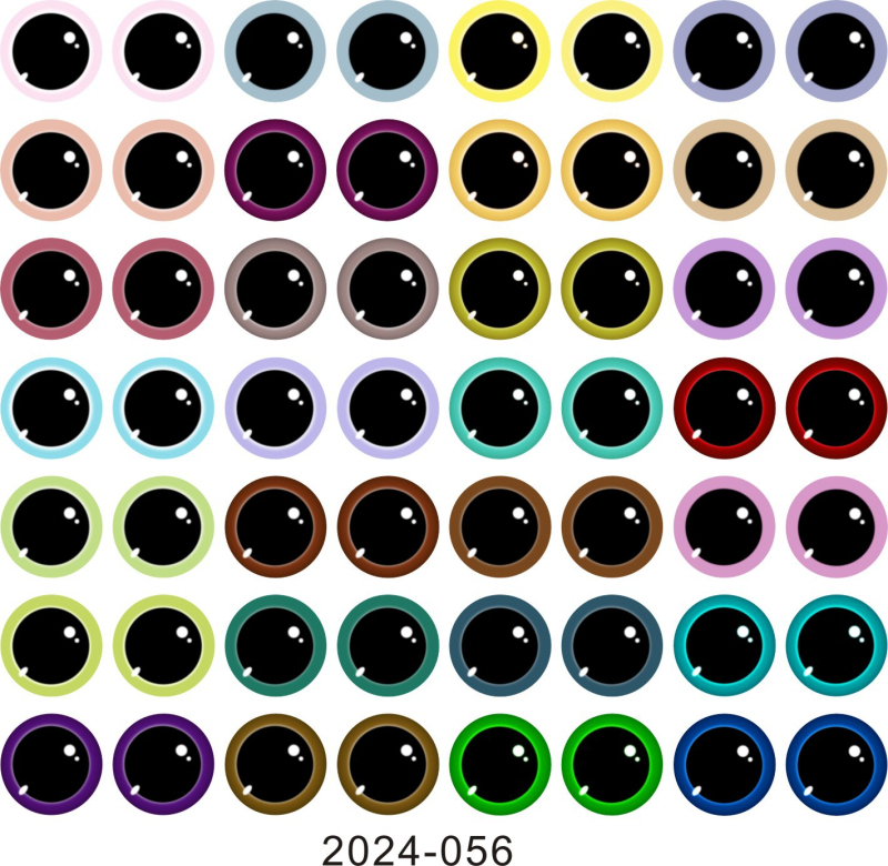 Okrugli stakleni oči za DIY nakit - materijal: staklo; postupak obrade: tiskanje; brend: Yu Ming; stil: crtani