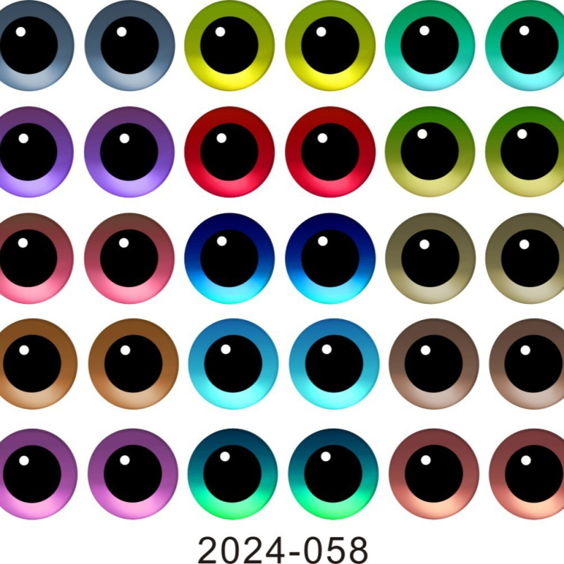 Okrugli stakleni oči za DIY nakit - materijal: staklo; postupak obrade: tiskanje; brend: Yu Ming; stil: crtani