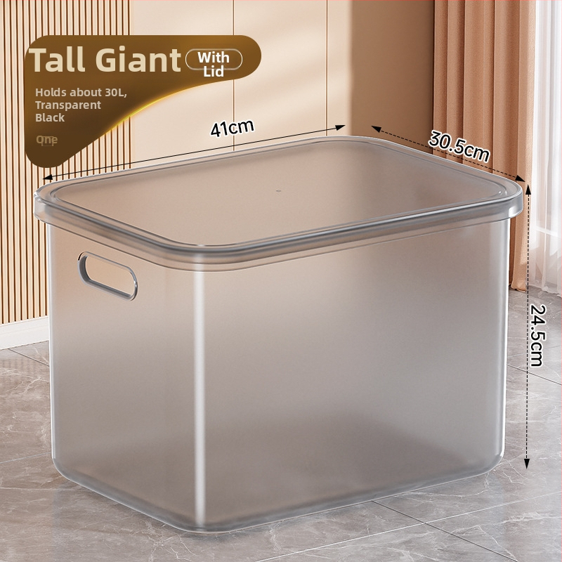 Prozirna kutija za pohranu za kućne igračke i grickalice, model 985, poklopac s preklopnim mehanizmom, prijenosna, kapacitet iznad 1000 L