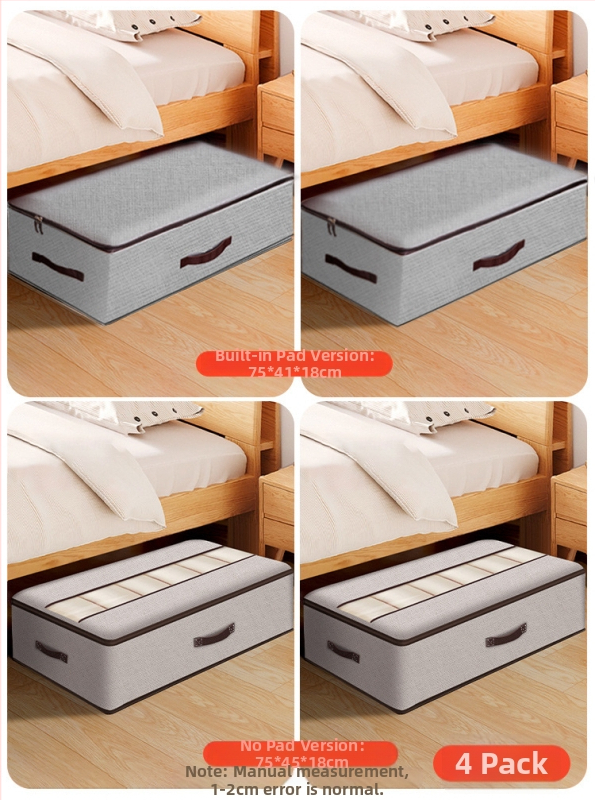 Kutija za odlaganje ispod kreveta za odjeću – ladica tipa, kapacitet 65 L, pamuk materijal, plosni organizator, može se nositi ručno