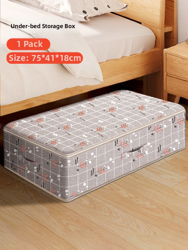 Kutija za odlaganje ispod kreveta za odjeću – ladica tipa, kapacitet 65 L, pamuk materijal, plosni organizator, može se nositi ručno