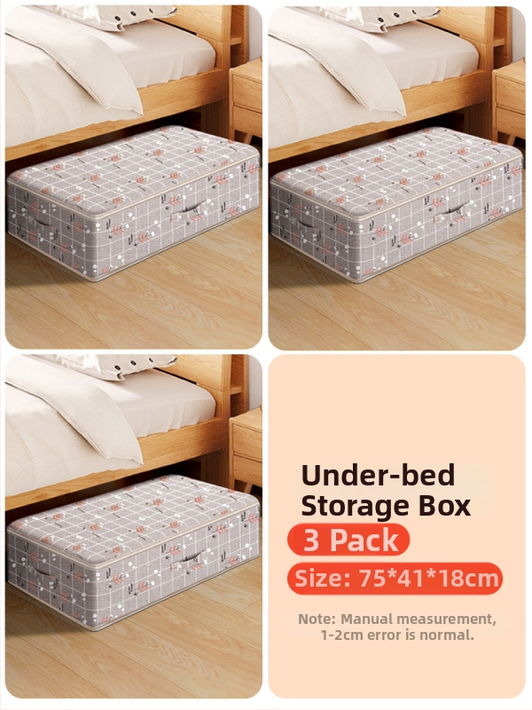 Kutija za odlaganje ispod kreveta za odjeću – ladica tipa, kapacitet 65 L, pamuk materijal, plosni organizator, može se nositi ručno
