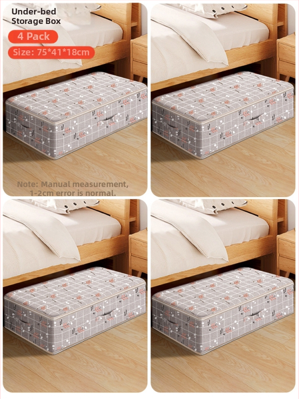 Kutija za odlaganje ispod kreveta za odjeću – ladica tipa, kapacitet 65 L, pamuk materijal, plosni organizator, može se nositi ručno