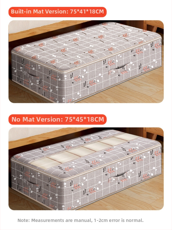 Kutija za odlaganje ispod kreveta za odjeću – ladica tipa, kapacitet 65 L, pamuk materijal, plosni organizator, može se nositi ručno